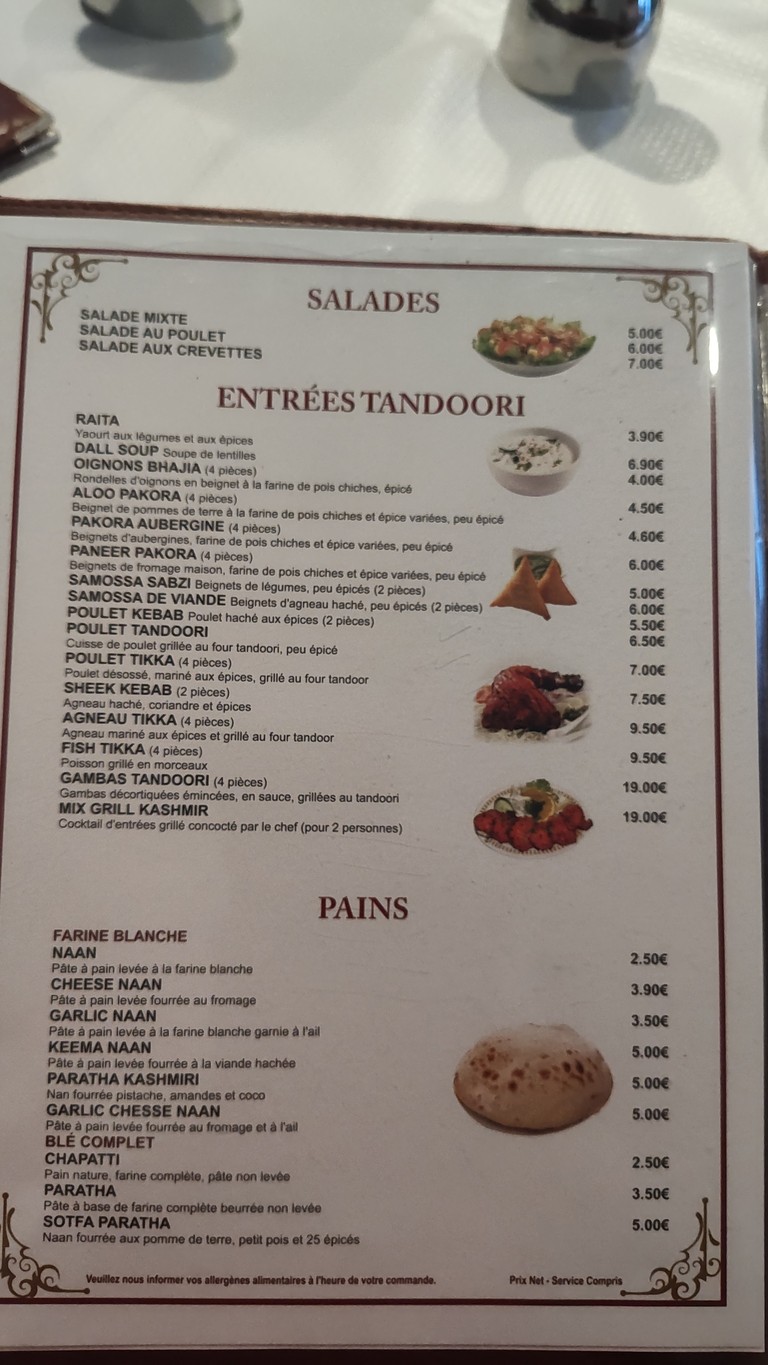 Restaurant Taj Mahal menu 2