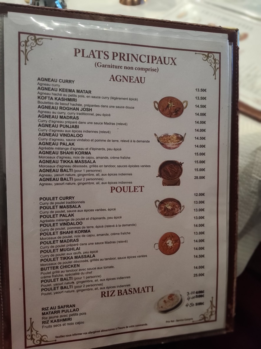 Restaurant Taj Mahal menu 4
