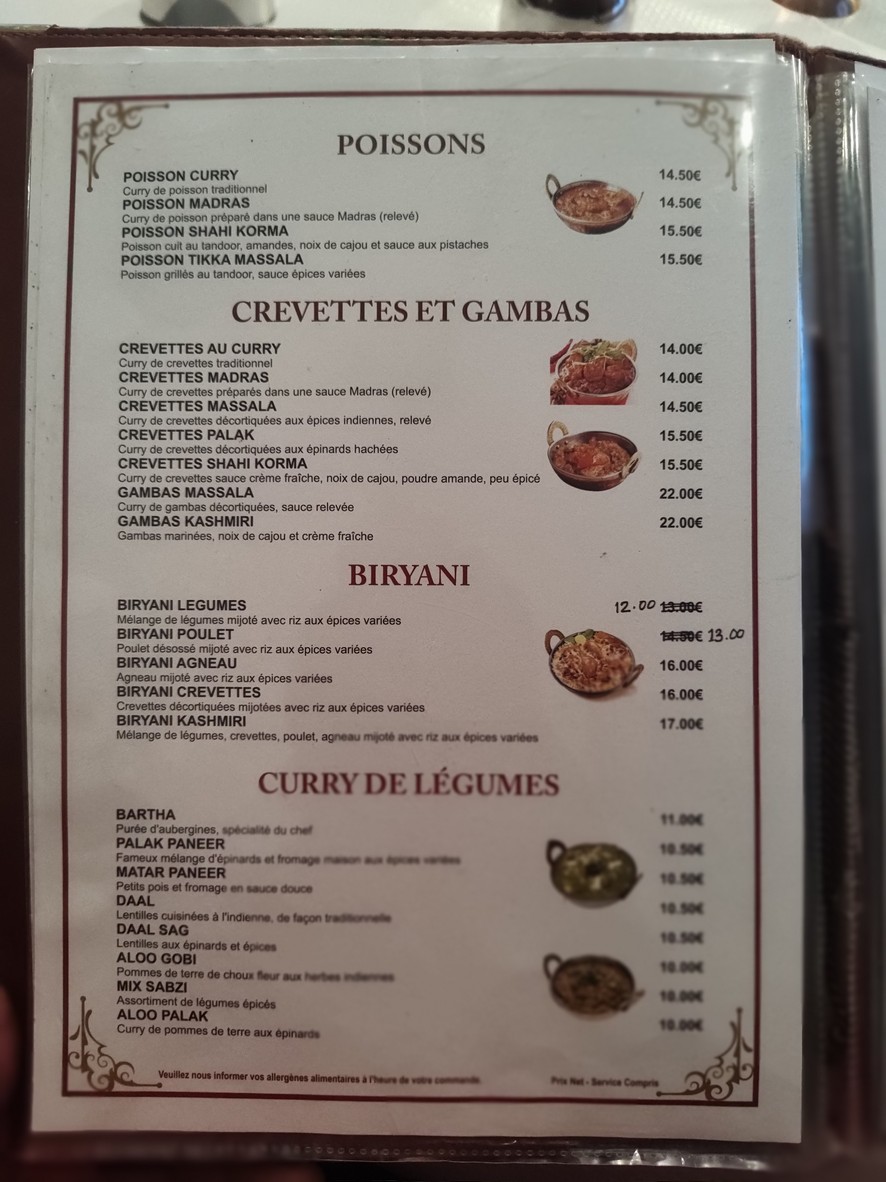 Restaurant Taj Mahal menu 5