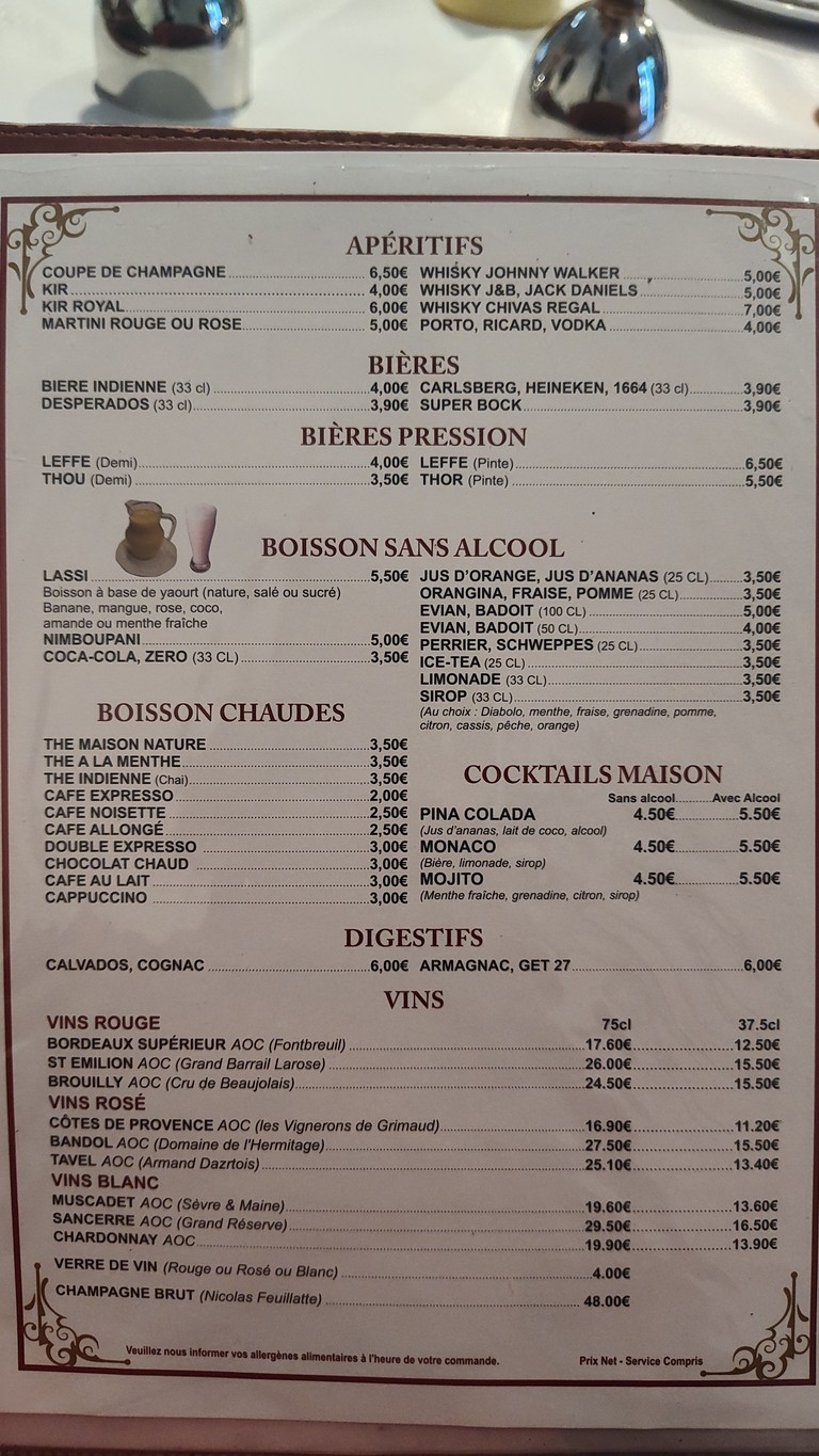 Restaurant Taj Mahal menu 6