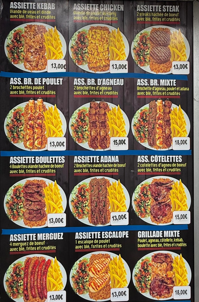 Restaurant kebab Etoile Istanbul menu 2