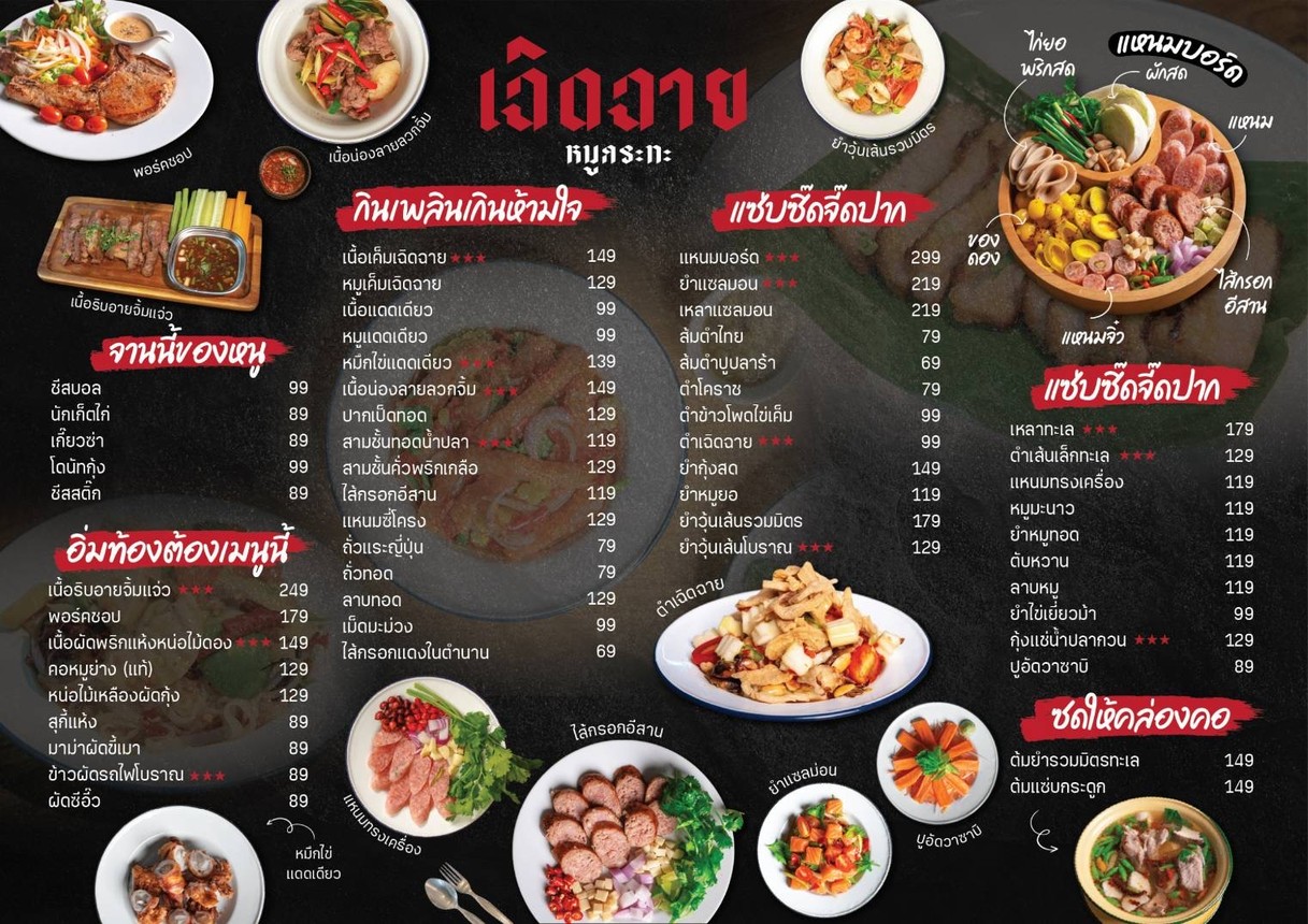 เฉิดฉาย หมูกระทะ menu 1