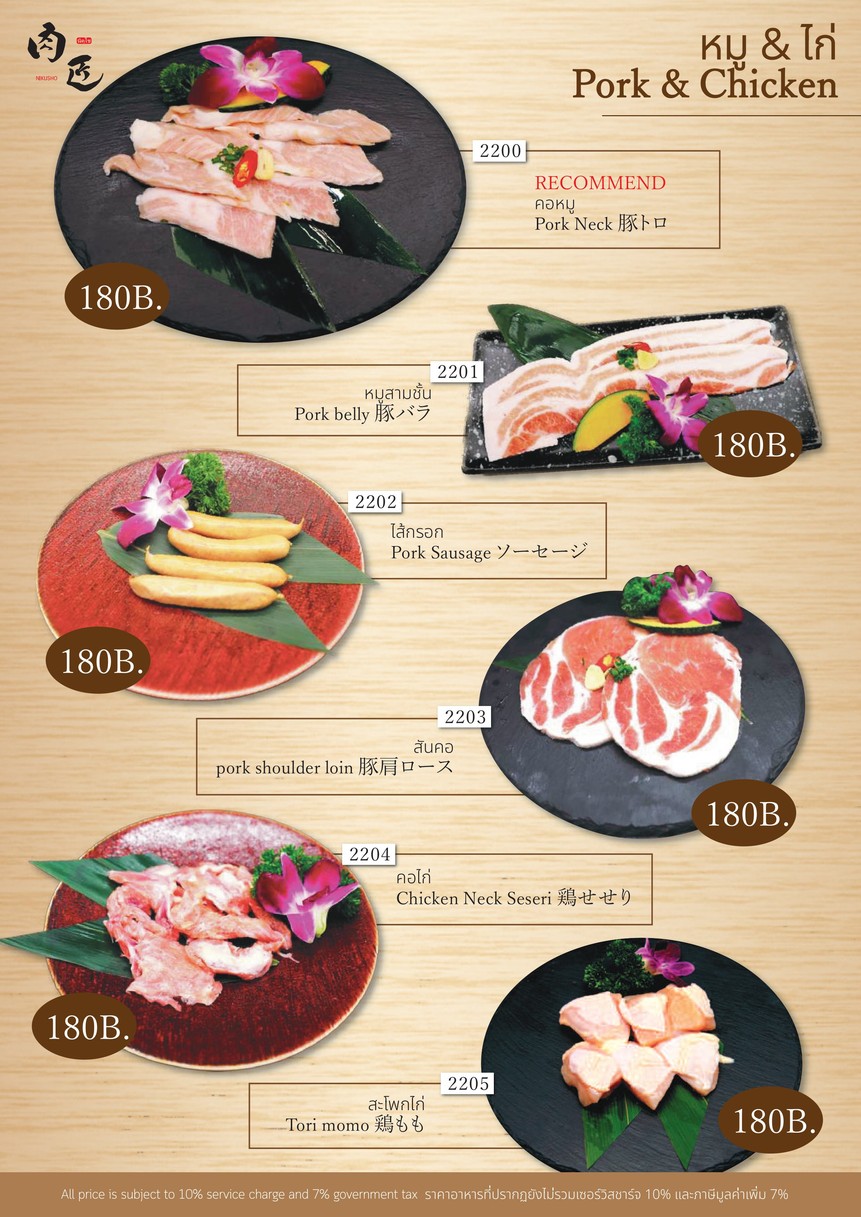 Niku Sho menu 8