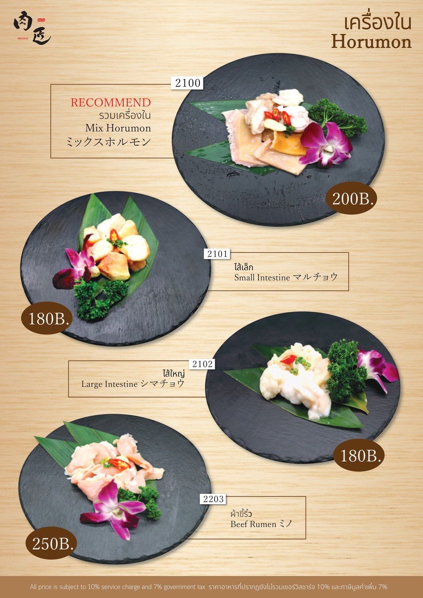 Niku Sho menu 9