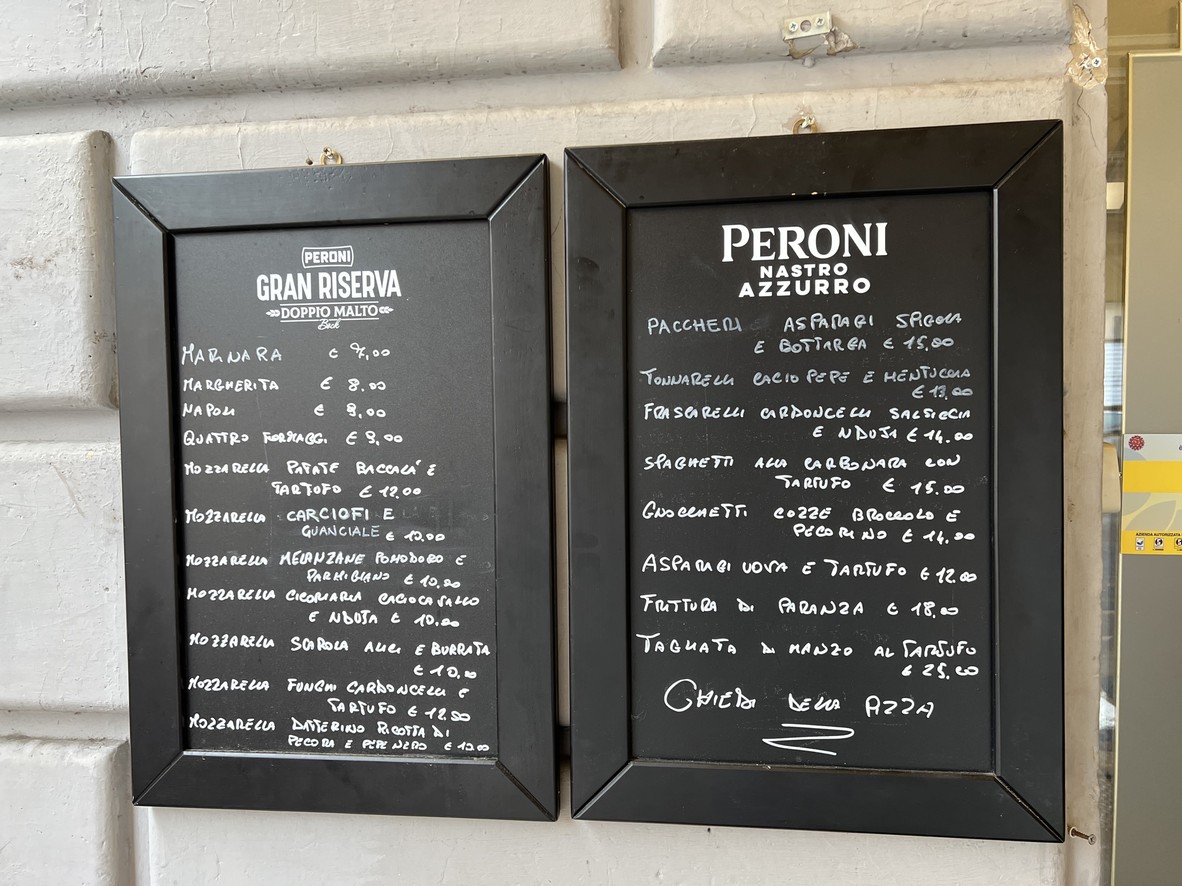 Osteria Padì Vaticano menu 2