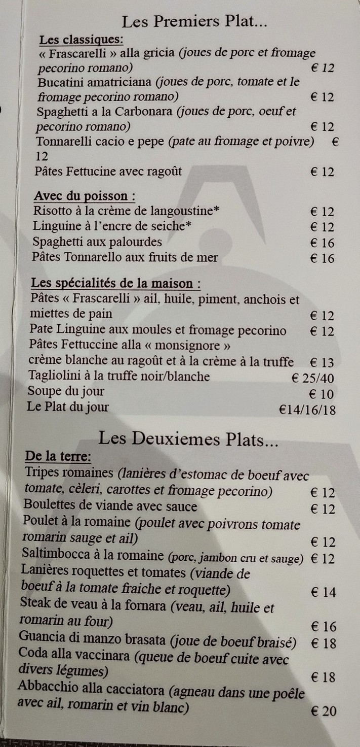 Osteria Padì Vaticano menu 3