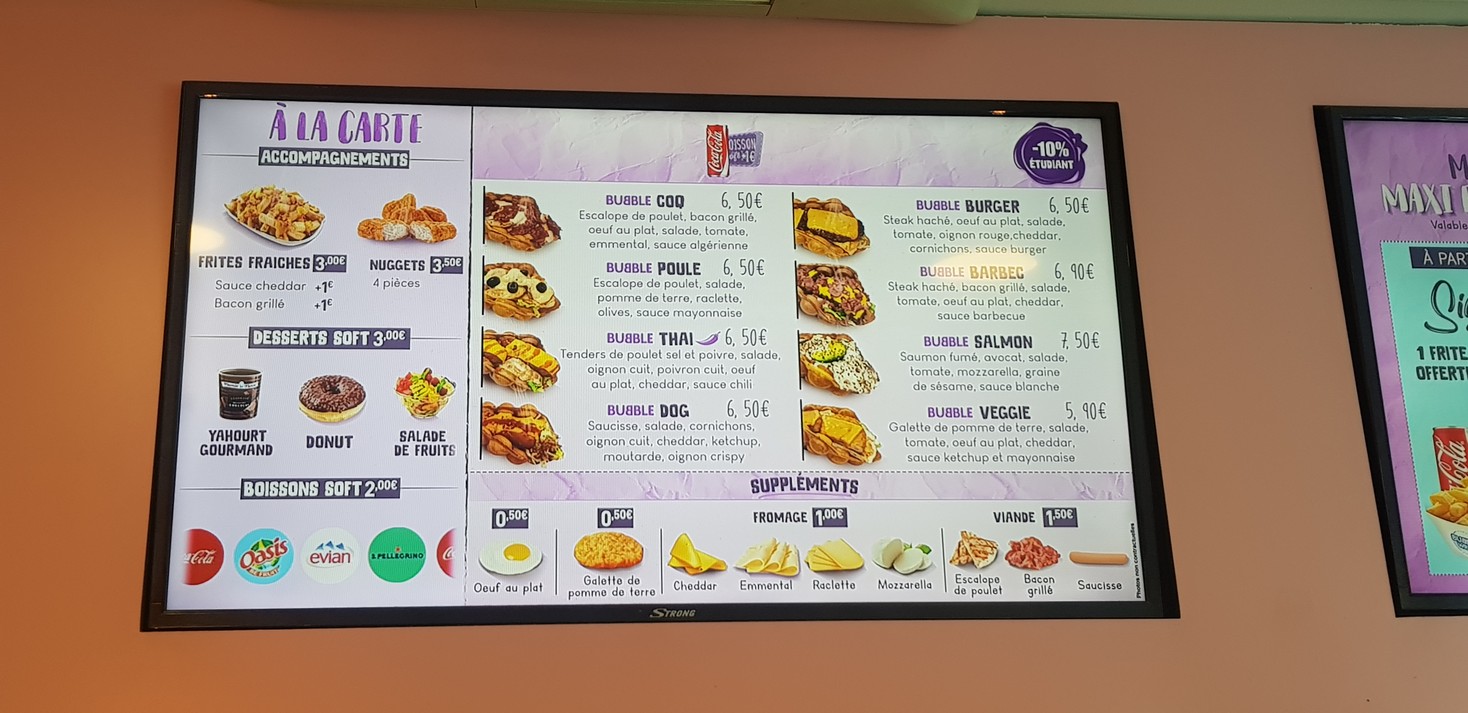 Bubble Bae Paris menu 2