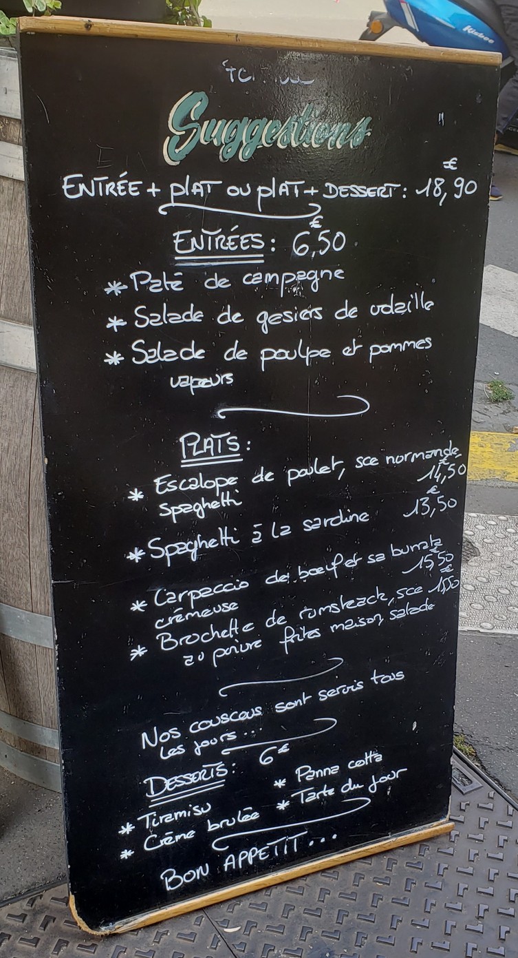 Le Gevaudan menu 2