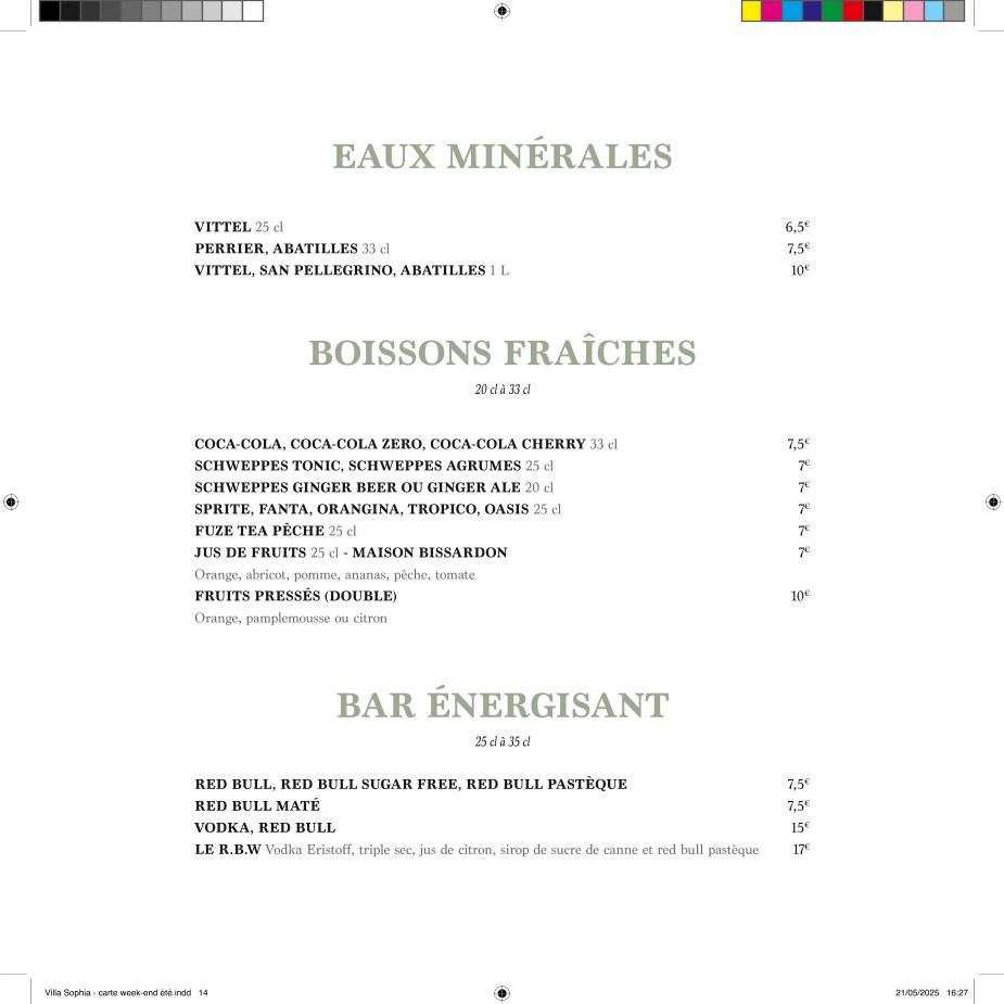Villa Sophia menu 10