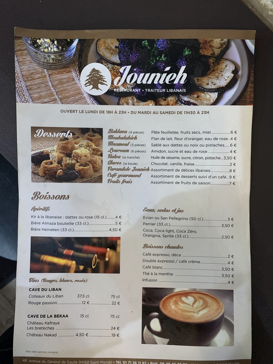 O'Kaslik menu 3