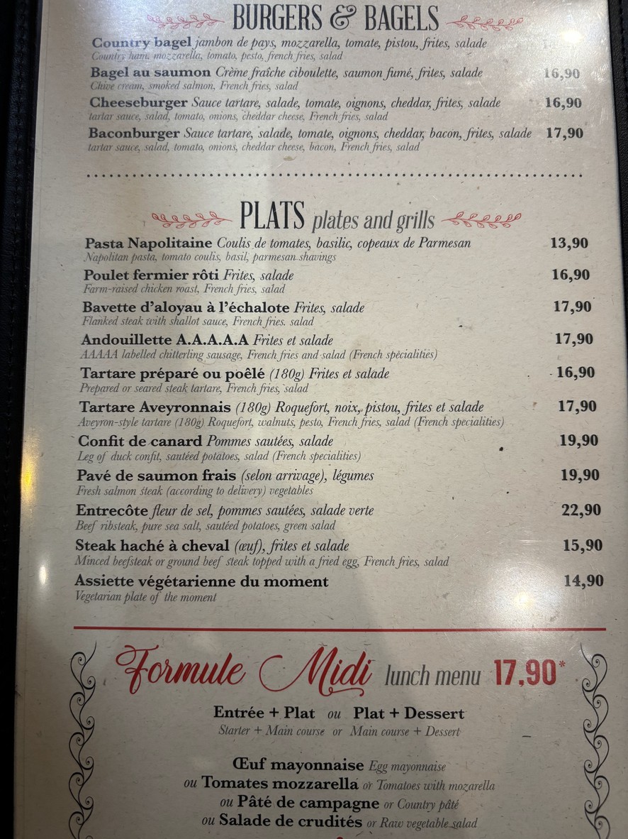 Le Mistral menu 2