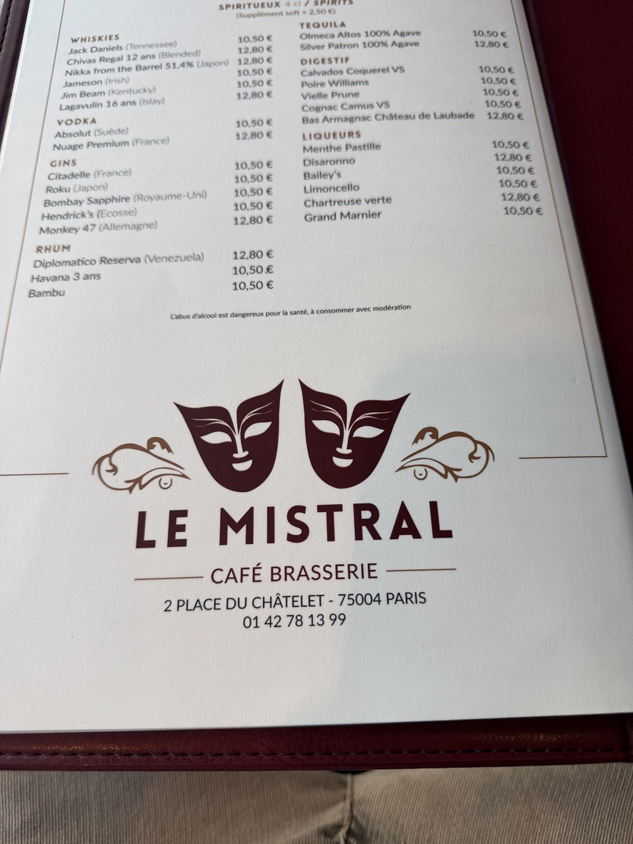 Le Mistral menu 3