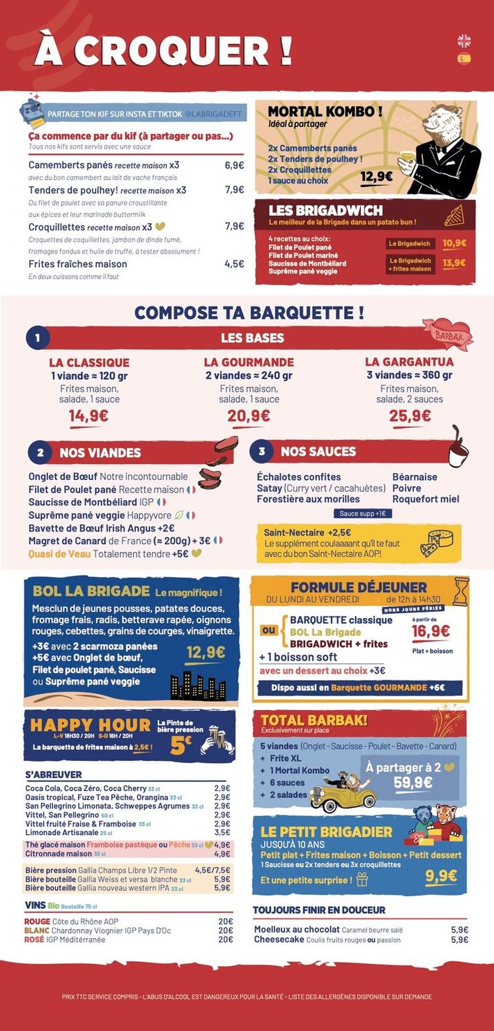 La Brigade - Réaumur - Restaurante París menu 1