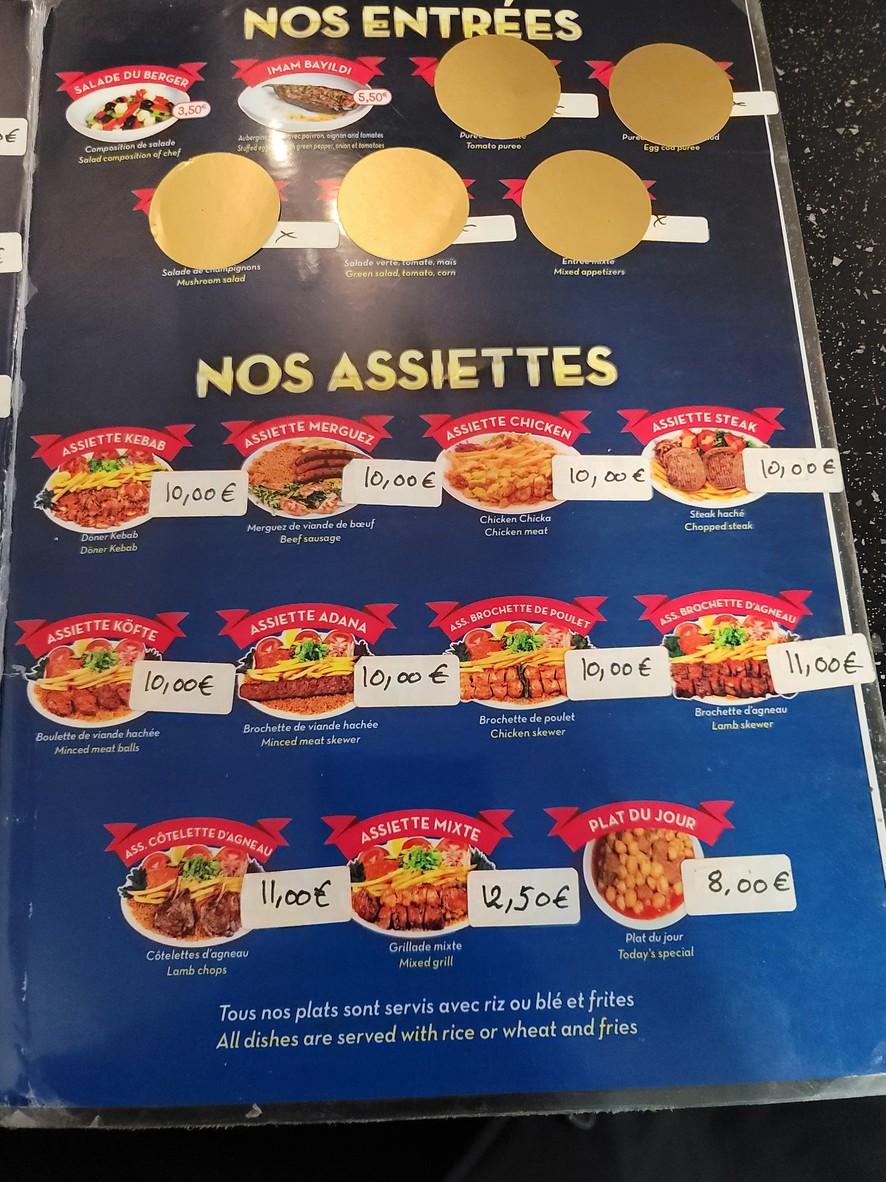 Restaurant Paris Istanbul menu 1