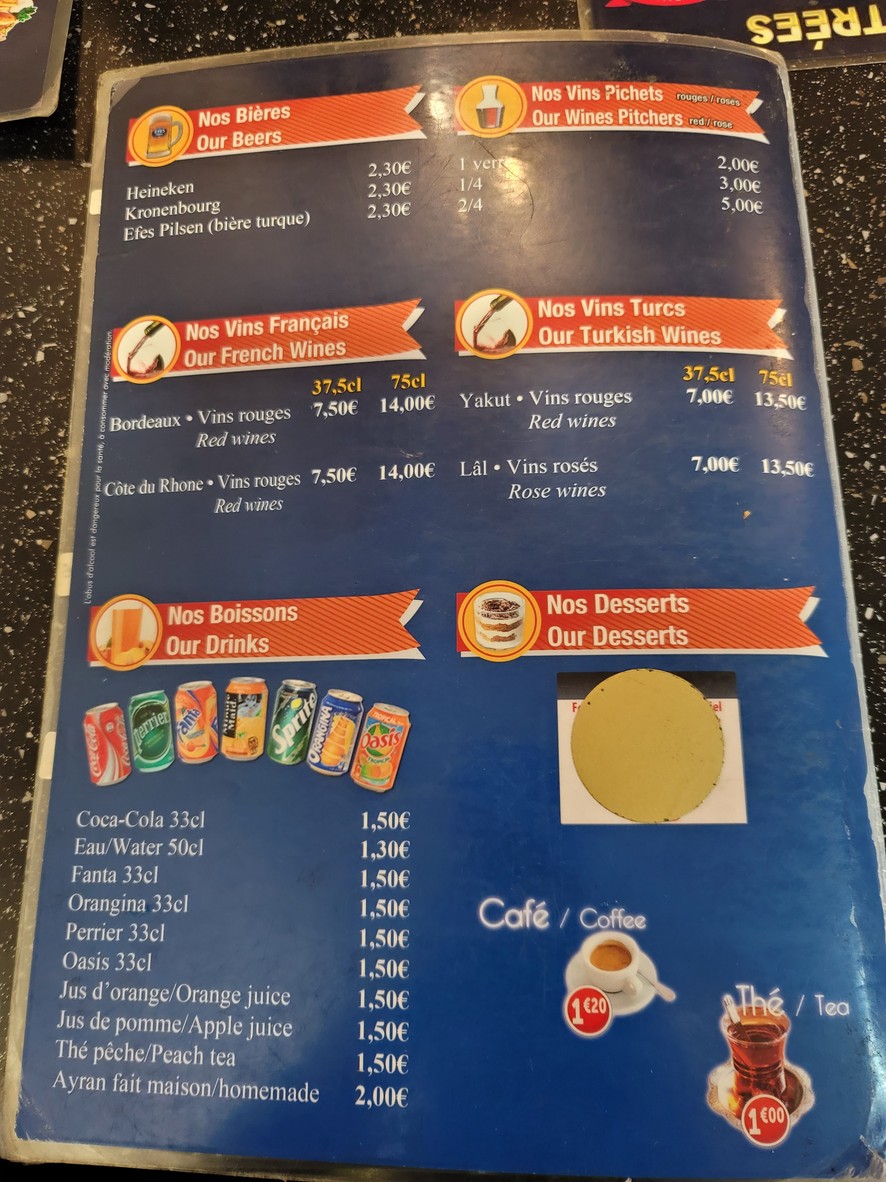 Restaurant Paris Istanbul menu 3