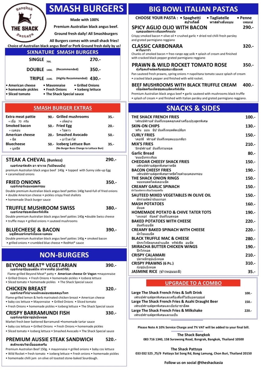 The Shack Bangkok menu 1
