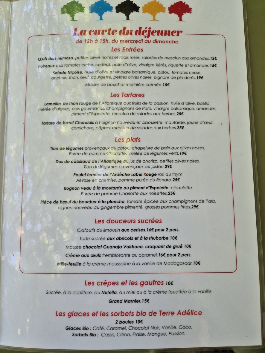 La Table du Luxembourg menu 2