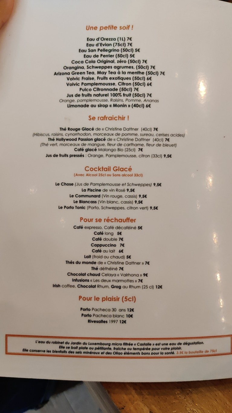 La Table du Luxembourg menu 3