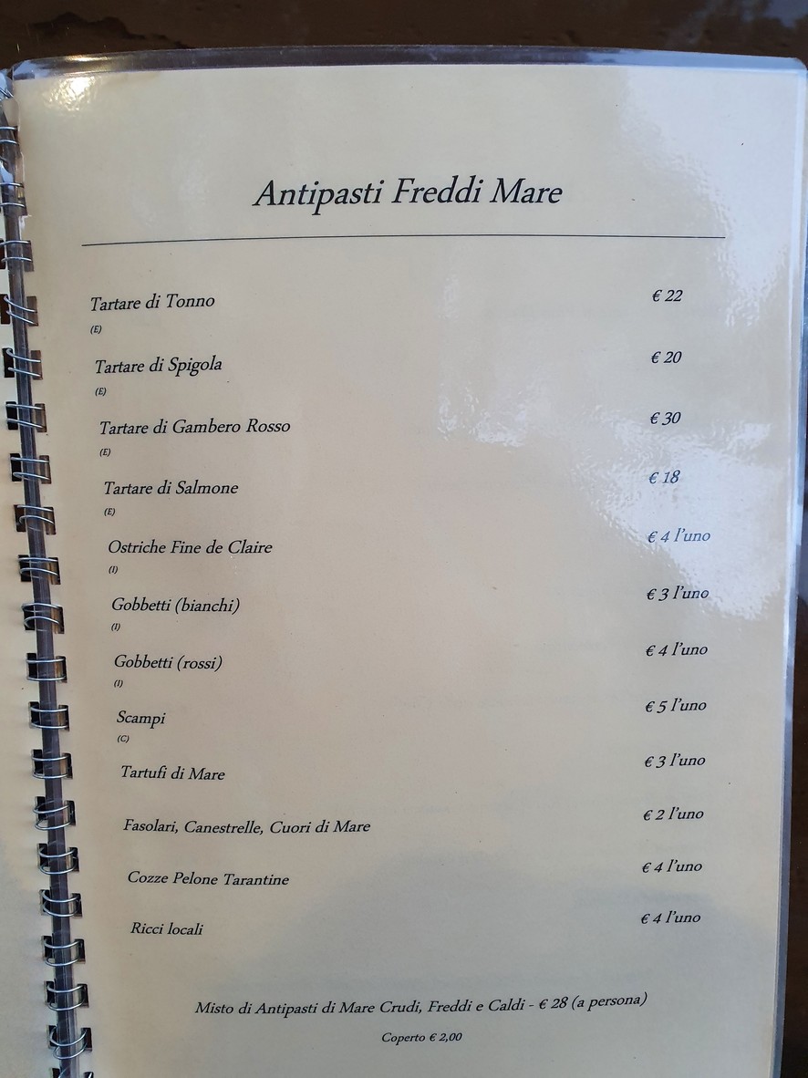 Eleonora d'Arborea menu 2