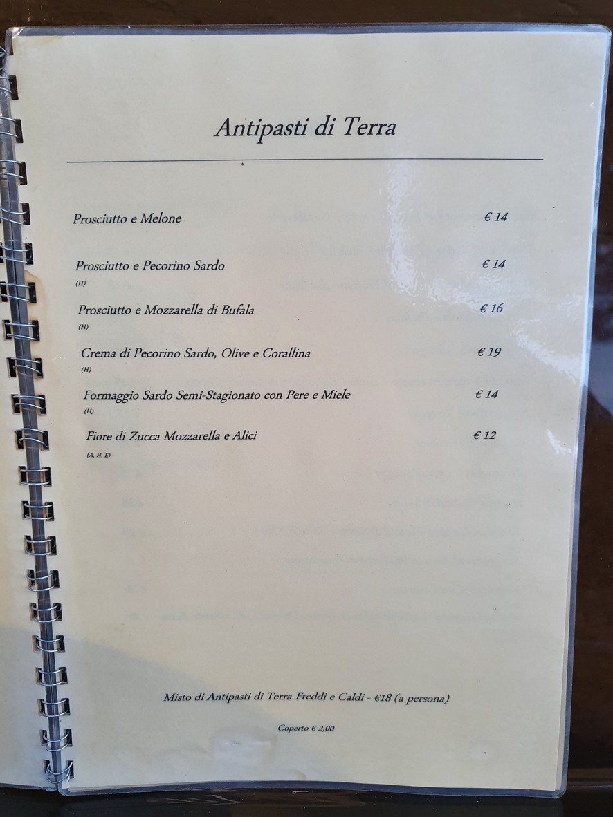 Eleonora d'Arborea menu 4