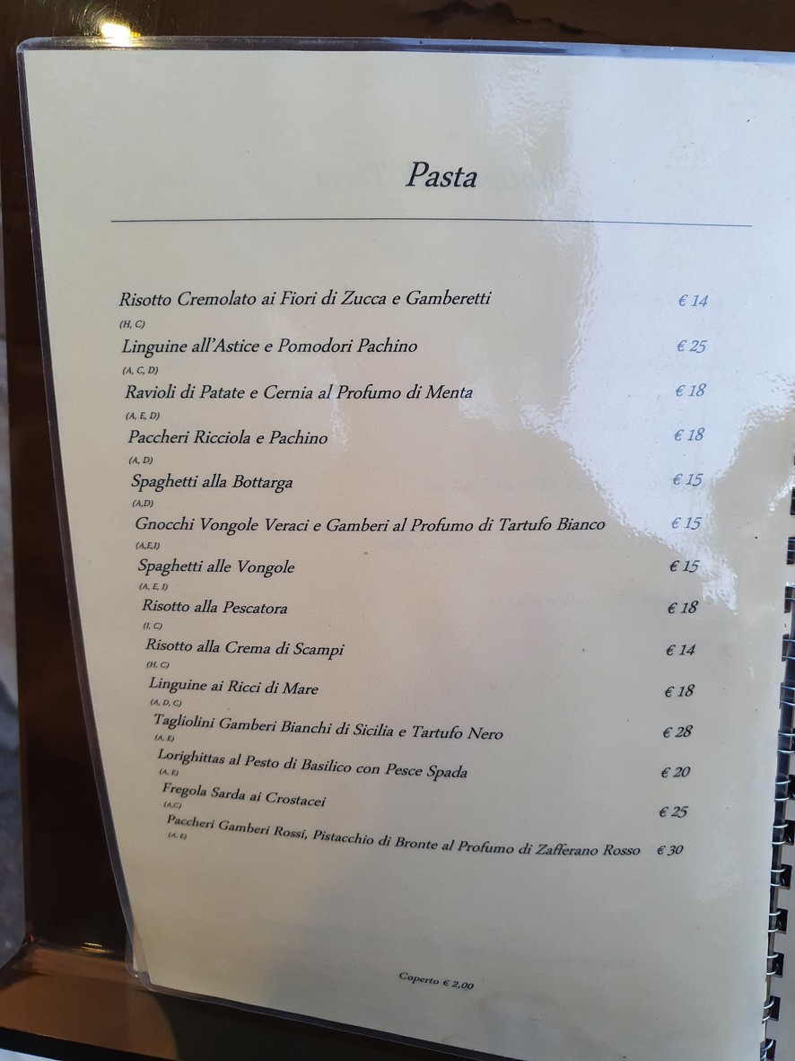 Eleonora d'Arborea menu 5