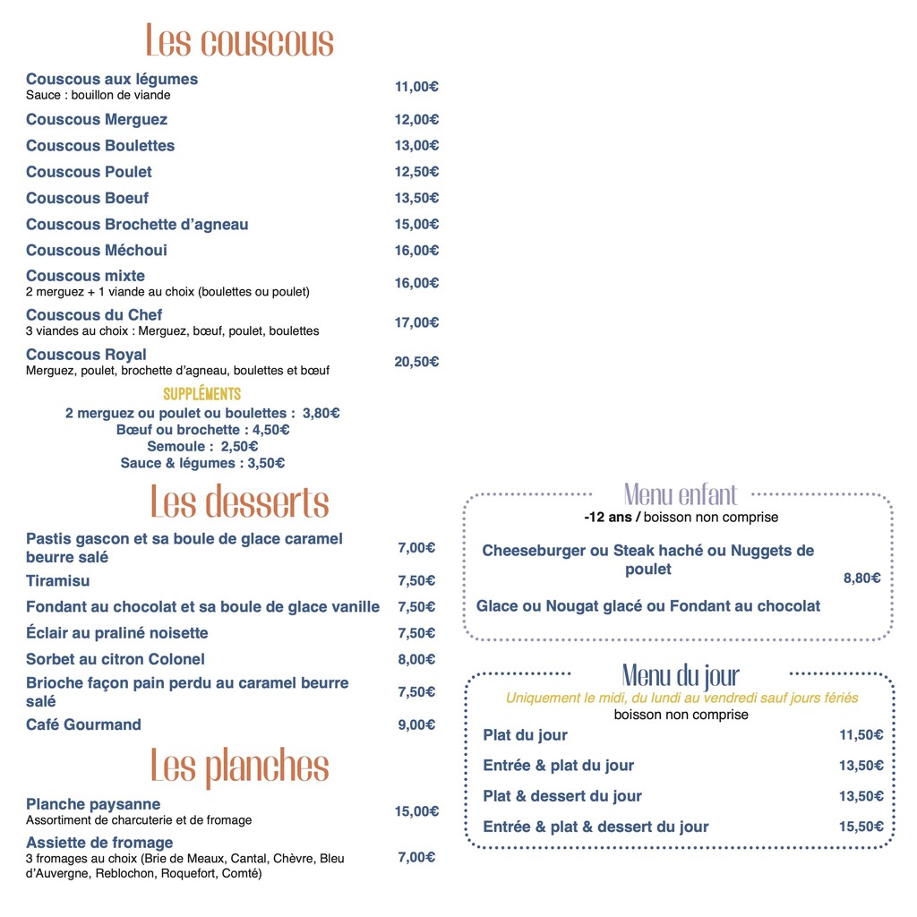 Le Café Salé | El Bistró Auténtico de Montreuil menu 2