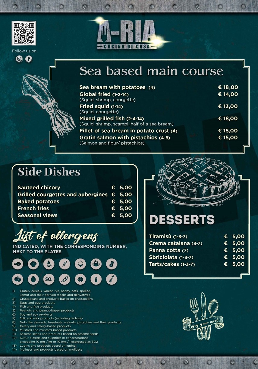 A-RIA Cucina di Casa menu 4