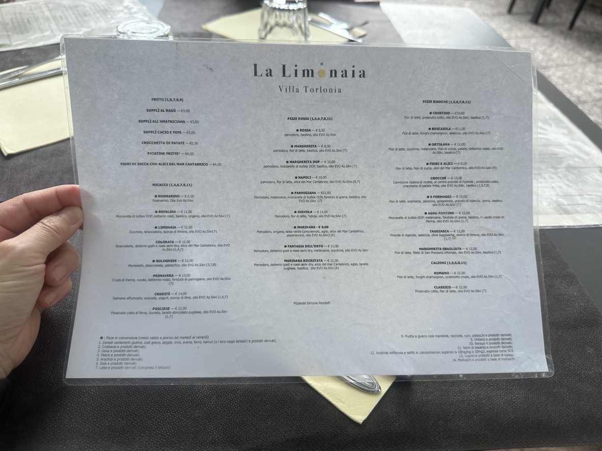 La Limonaia menu 3