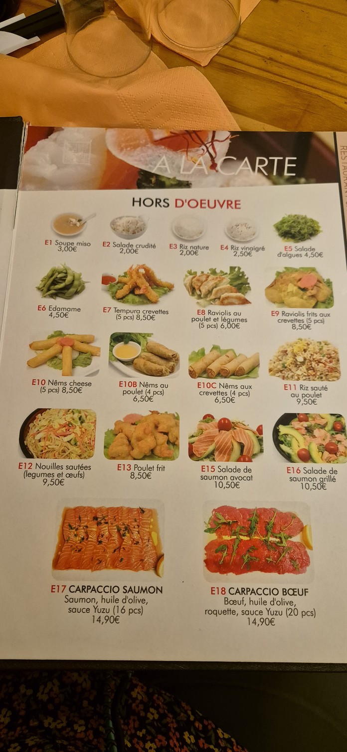 Samuraï menu 1