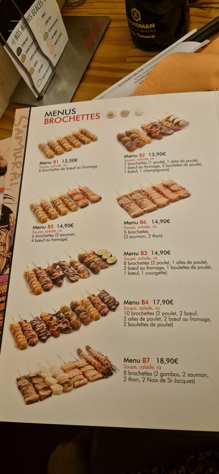 Samuraï menu 4