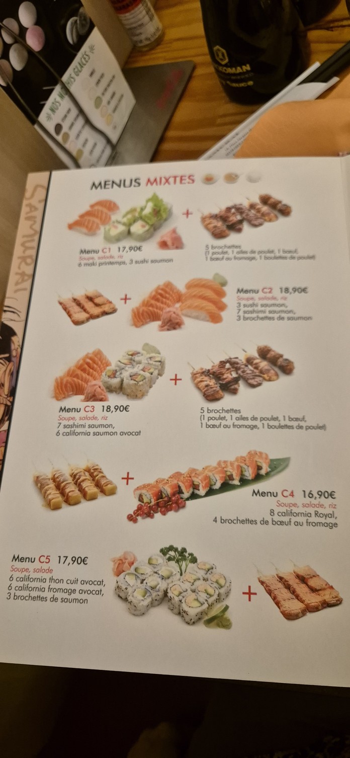 Samuraï menu 6