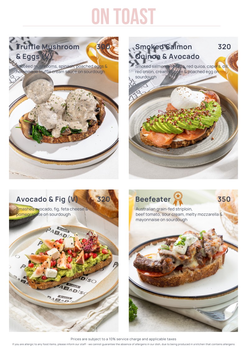 Brunch Paradiso menu 3