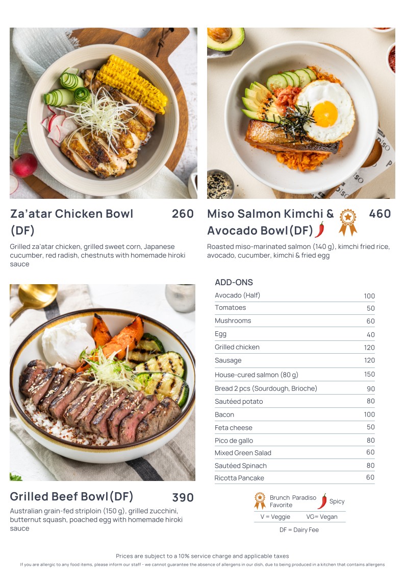Brunch Paradiso menu 5