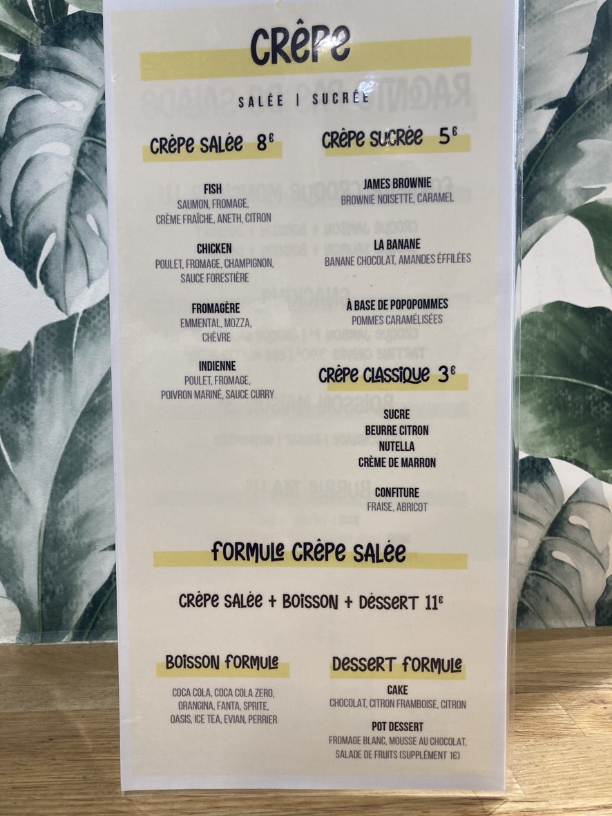 Raconte pas de salade menu 2