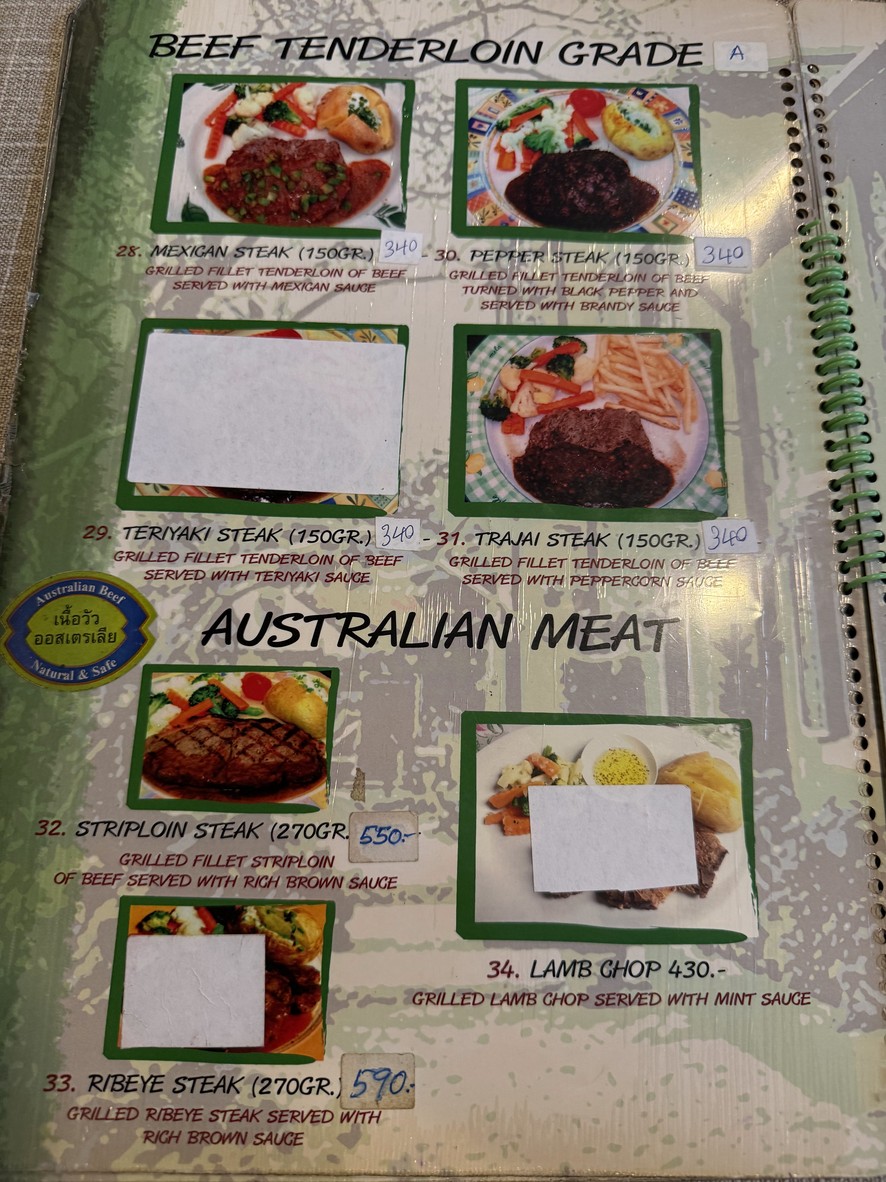 Trajai Steak House Sathorn 1 menu 2