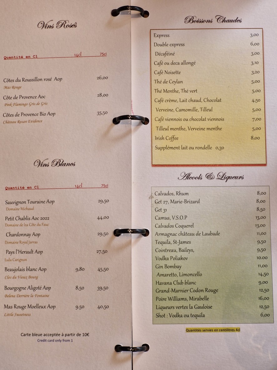 Bistrot Kfée menu 3