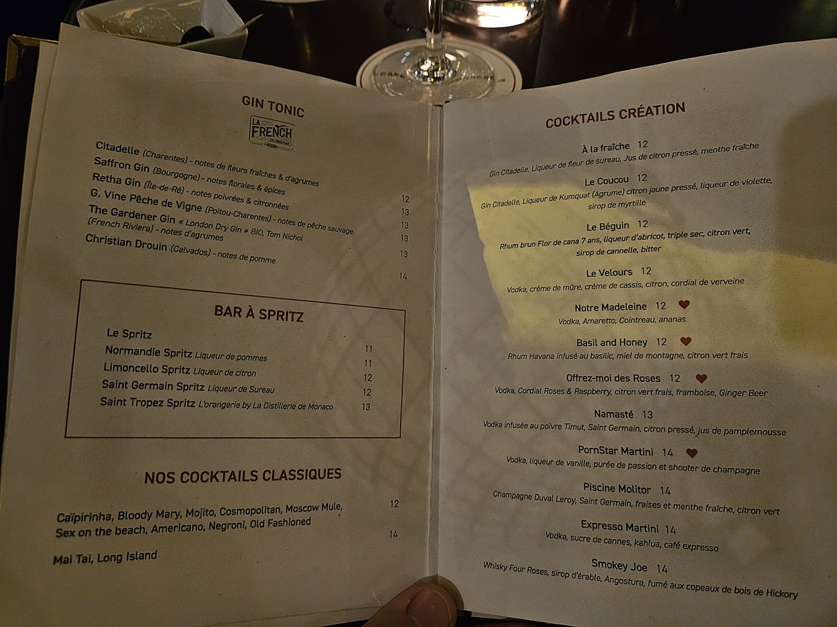 Café Montparnasse menu 2