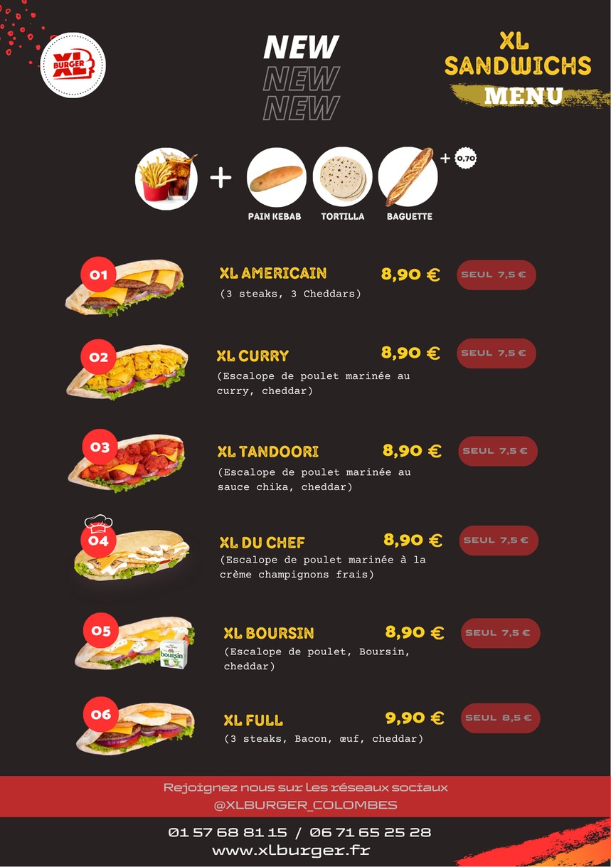 XL Burger menu 2