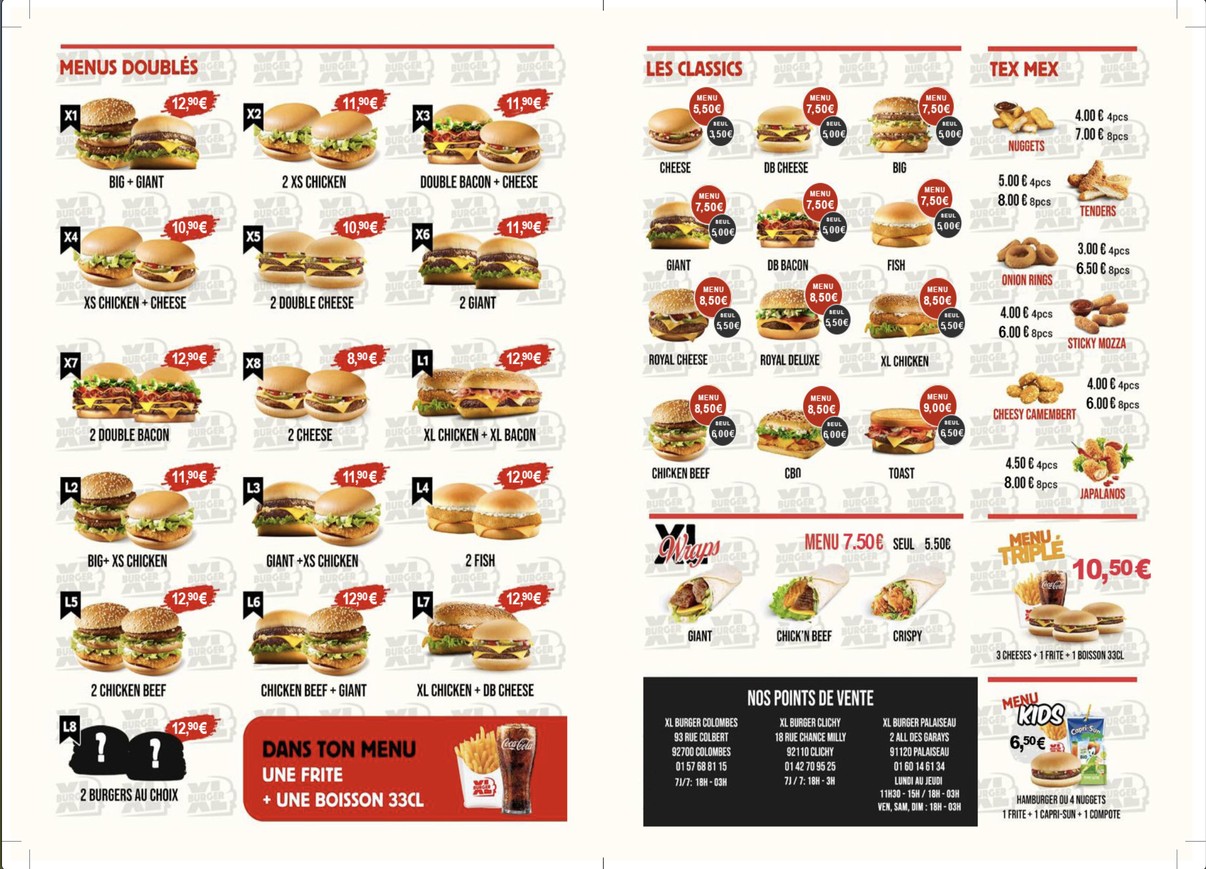 XL Burger menu 3