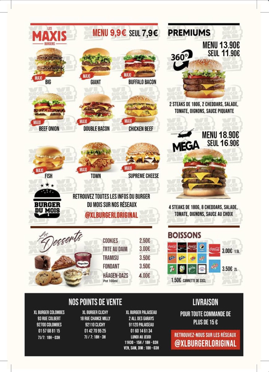 XL Burger menu 4