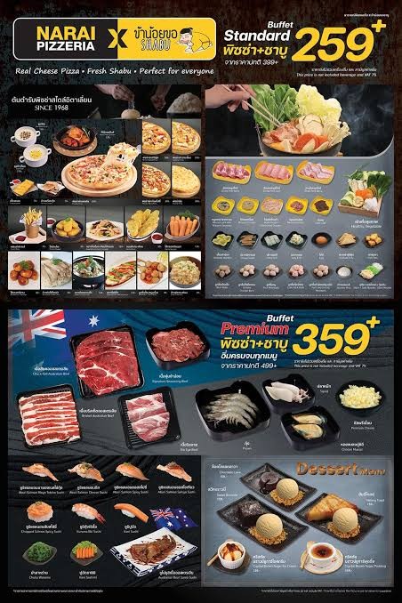 Narayana Pisseria X Khanoi Kho Shabu, Major Pinklao Branch menu 1