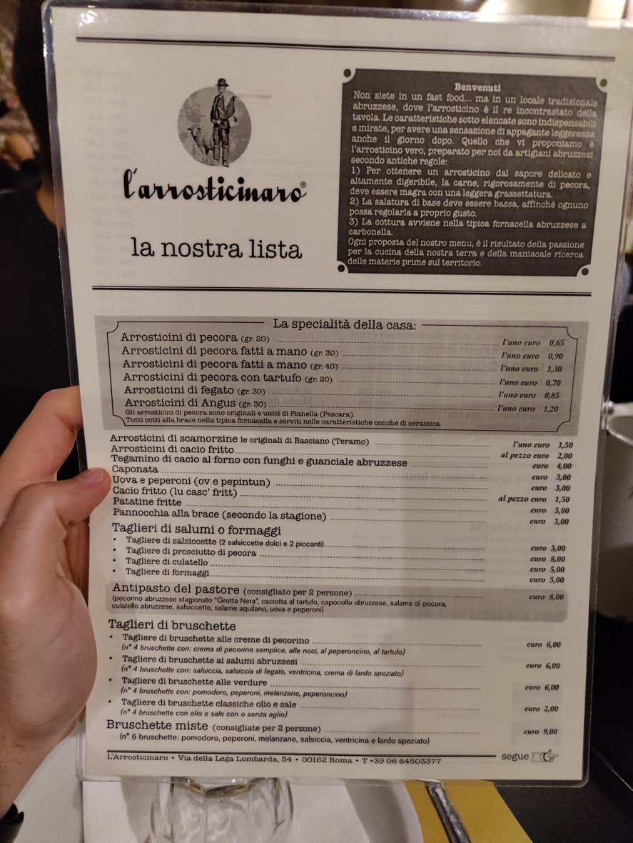 Ristorante L'Arrosticinaro menu 1