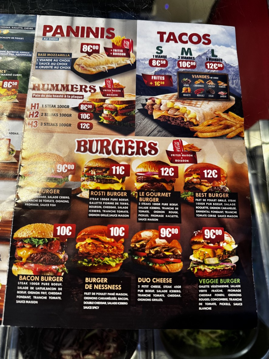 Cantine Seventeen menu 2