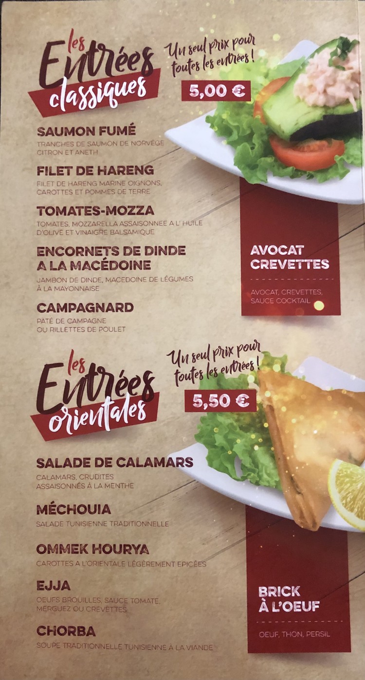 A La Bonne Adresse menu 2