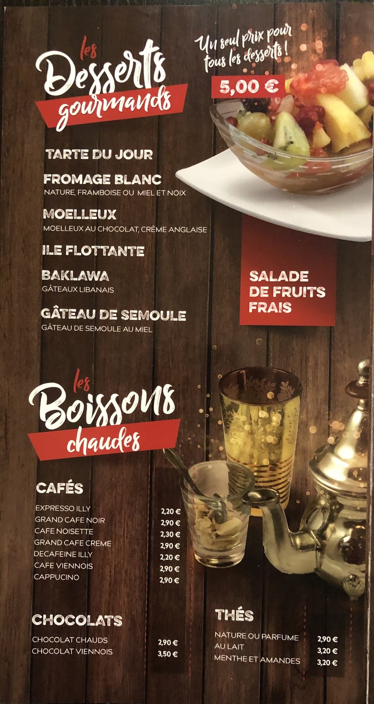 A La Bonne Adresse menu 5