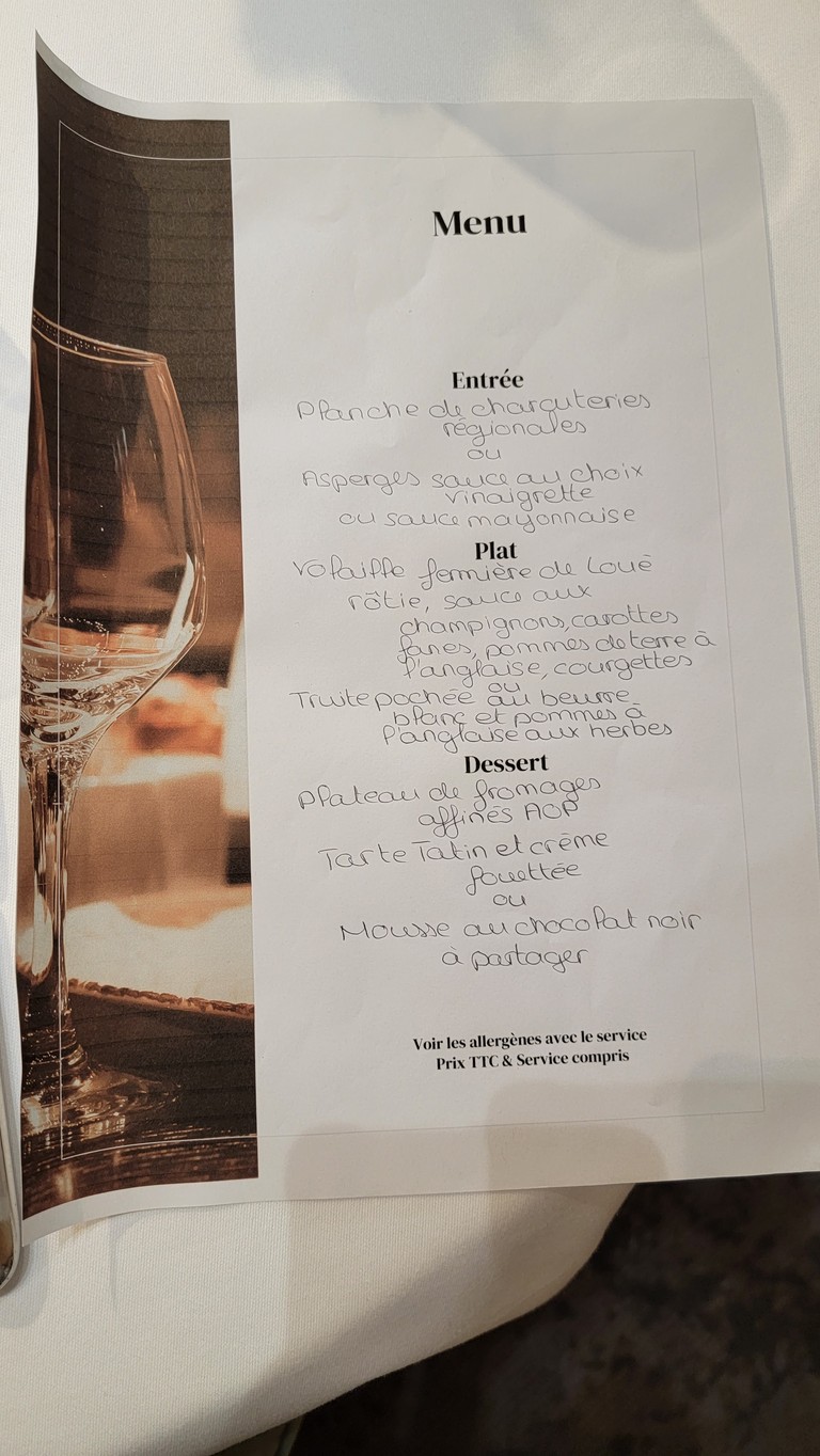 La Table d'Albert menu 1