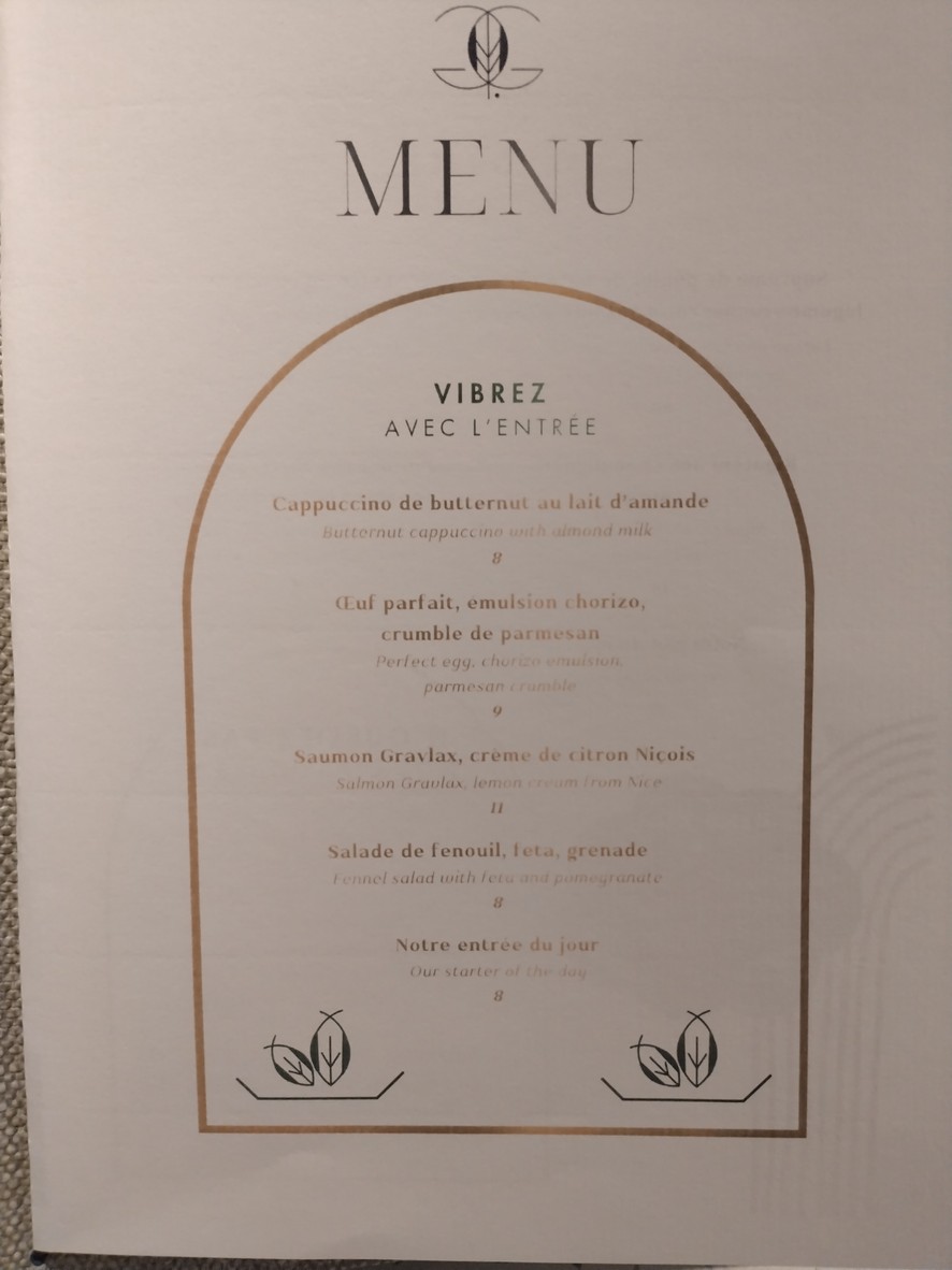 Greem Sèvres menu 1