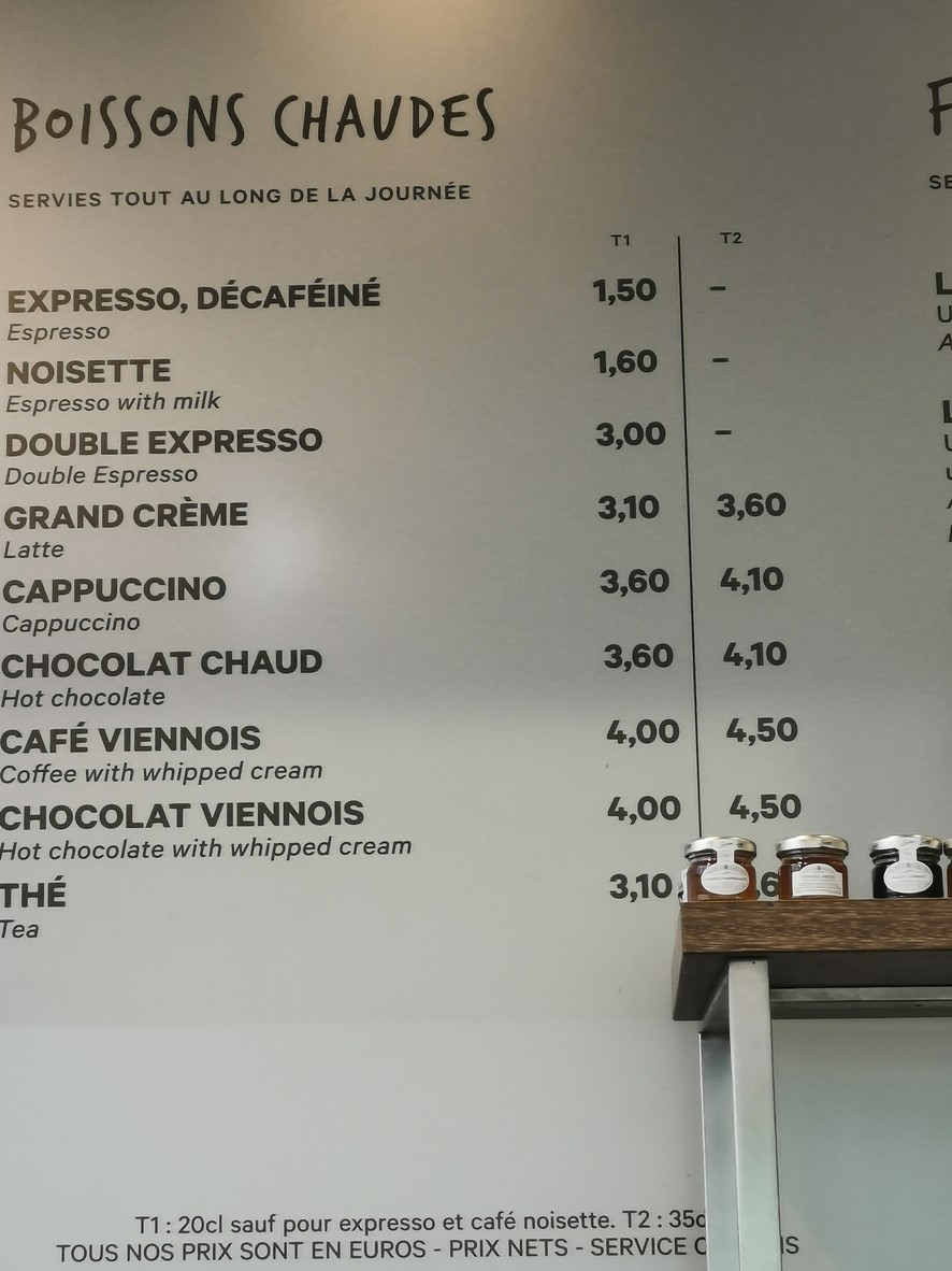 Boulangerie Eric Kayser - Bibliothèque menu 2