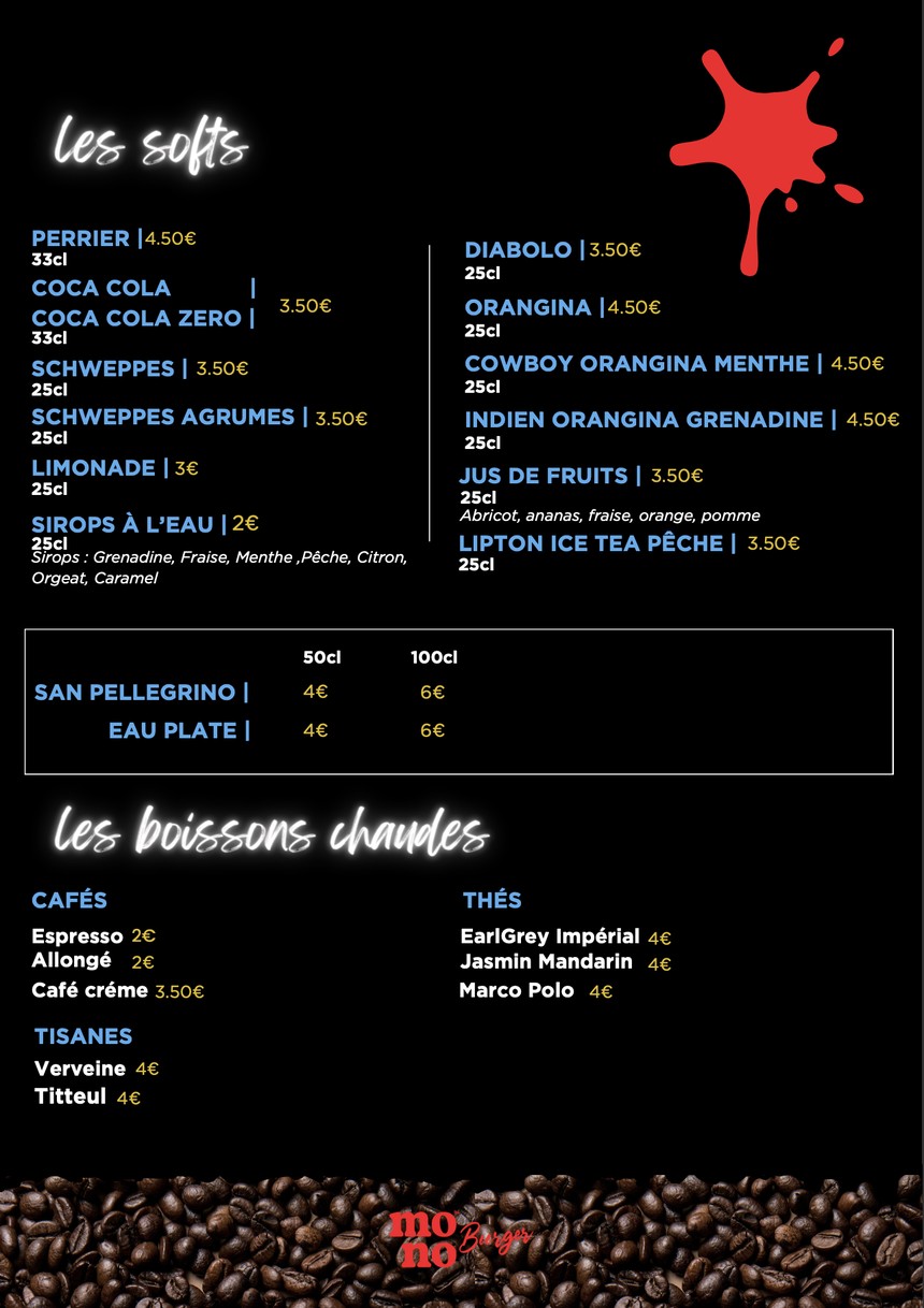 Mono Burger menu 4