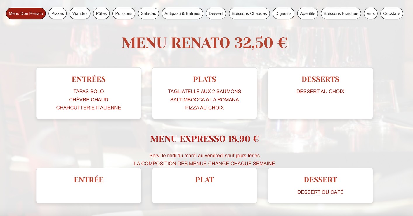 Pizzeria Don Renato menu 1